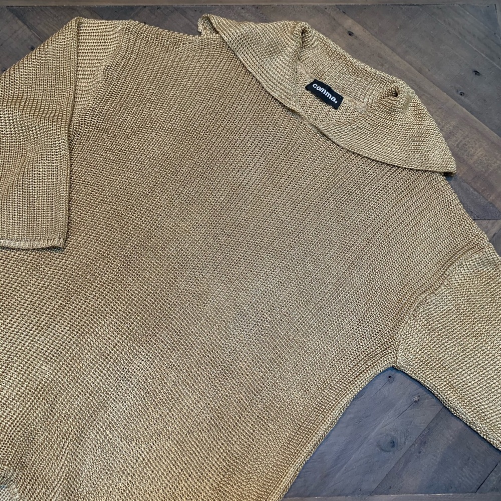Comma, | Gold Shimmer Slinky Sweater